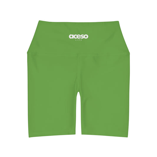High Waisted Yoga Shorts [Green]