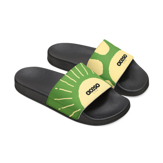 Slide Sandals [Black\Light Green]
